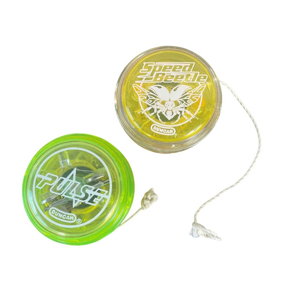 Duncan Yo Yo Lot Speed Beetle Pulse 2pc Green Yellow Performance Yoyos